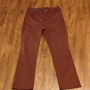 NYDJ Marilyn Straight leg Burgundy pants size 14